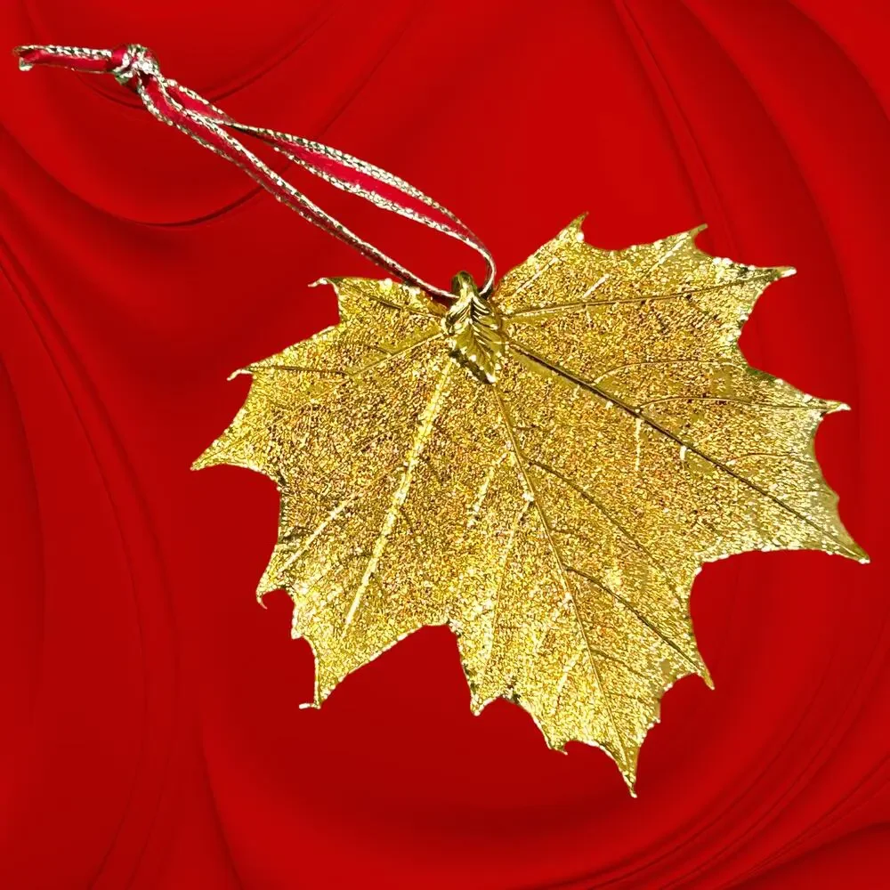 Sugar Maple Ornament 24K Gold Made in USA Sugar Maple Golden Holiday Collection